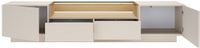 Vente-unique Tv-meubel met 2 deuren, 2 lades en 1 nis met leds - Beige en licht naturel - ALIVENTO