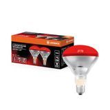 LEDVANCE infraroodlamp, 1200 K, 250 W, levensduur 5.000 uur | Infrared BR40 250W 240V E27, LED Lamps, 125 mm dia, 5000 h, verpakking van 2