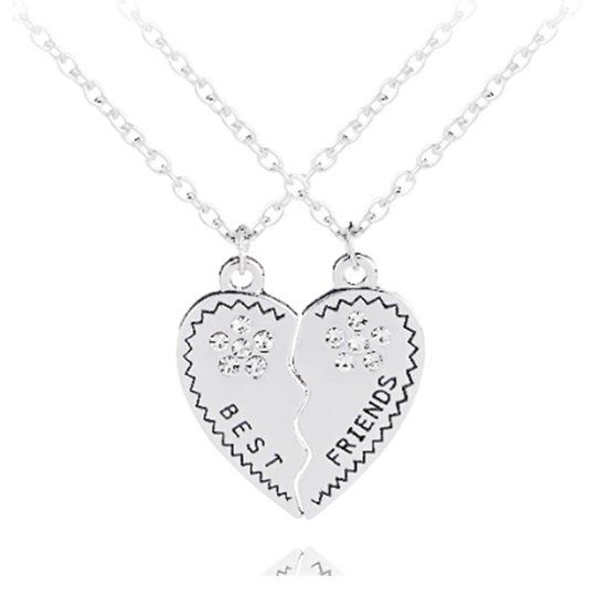 LGT JWLS LGT Jewels BFF Ketting Best Friends Hart Zilverkleurig