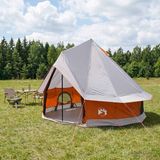 vidaXL Tipi Tent 4-persoons Grijs en Oranje Polyester en Staal