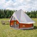 vidaXL Tipi Tent 4-persoons Grijs en Oranje Polyester en Staal