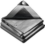PromoHome VOUNOT Afdekzeil, 2 x 3 m, 240 g/m², waterdicht, vrachtwagenzeil met oogjes, afdekzeil, zeildoek voor tuinmeubelen, hout, trampoline, poll auto, scheurvast, dubbelzijdig gecoat, grijs