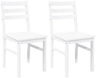 vidaXL Eetkamerstoelen 2 stuks massief rubberhout wit