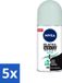 Nivea Black & White Invisible Active Déodorant Roller 50 ml - Lot économique - 5 pièces