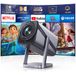 WIMIUS IWIMIUS projector 4K Netflix officieel WIFI6 Native 1080P 800ANSI autofocus en Keystone BT5.2 draagbaar 360 ° Draai thuisbioscoop