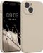 kwmobile coque de téléphone pour Apple iPhone 15 - Coque arrière en TPU avec revêtement en silicone - Étui pour smartphone en crème