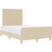 [Brand] Lit Double Lit Adulte Cadre De Lit Avec Tête De Lit Crème 120 x 200 cm Tissu