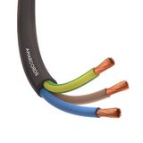 Amarcords - Elektrische kabel met driepolige doorsnede 3 x 2,5 mm, kleur: zwart. Rond netsnoer type H05VV-F, 50 meter