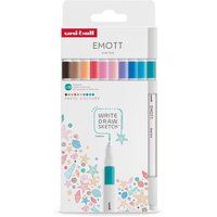 uni-ball fineliner EMOTT, set van 10 stuks, pastelkleuren, 0,4 mm