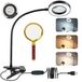 Lampe loupe avec grossissement 5x, noir, avec pince