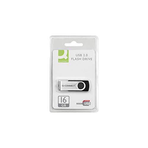 Q-Connect USB 2.0 Swivel Flash Drive, 16 GB KF41513 - Zilver/Zwart