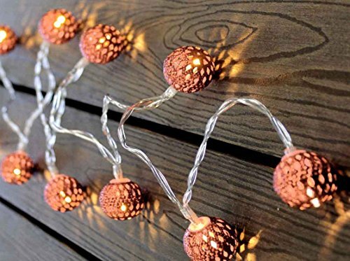 Home Style Home&Style lichtketting met metalen bollen, 10 leds warm wit, 30 cm voedingskabel, 2x AA batterijen niet inbegrepen, 8086