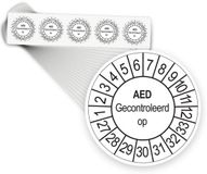 Merkloos / Sans marque Ricard Keuringsstickers AED Gecontroleerd op 2027 | 1000 stuks, Ø 35 mm | Wit