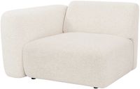 Vente-unique Hoekmodule fauteuil links - Boucléstof - Wit - Maison Céphy POGNI