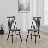 Julian Bowen Set van 2 Alassio Spindle Back eetkamerstoelen - Zwart