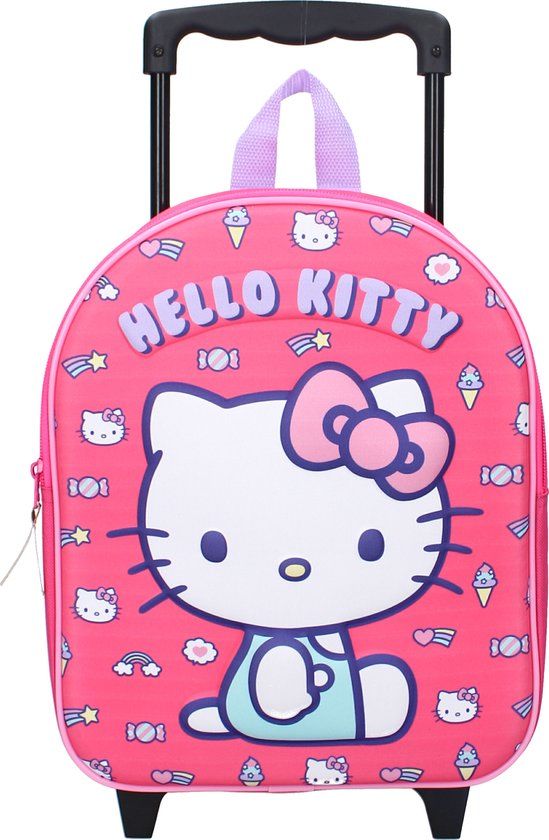 Hello Kitty Another Dimension Trolley Rugzak 3D - Roze