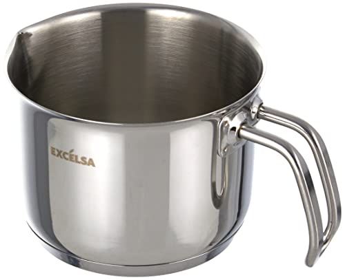 Excelsa Elegance melkpan met schenktuit - 0,75 l - zilverkleurig