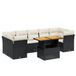 vidaXL 8-delige Loungeset met Kussens, Poly Rattan, Zwart