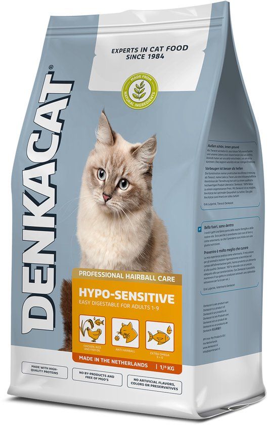 Denkacat Hypo Sensitive - Kattenvoer - Kip Zalm Rijst 1.25 kg