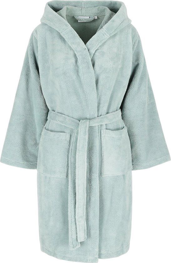 Casilin Teddy Kinder badjas met capuchon - Sea Green - Maat 146/152