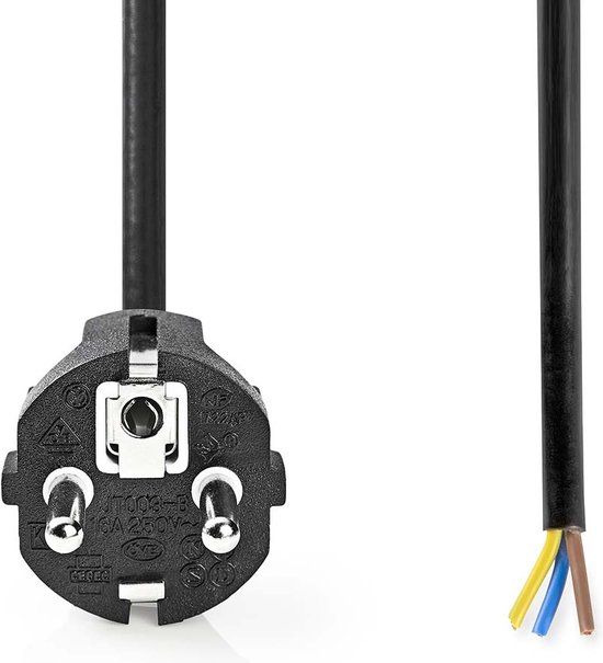 Nedis CEGL11930BK electriciteitssnoer Zwart 3 m
