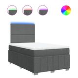 vidaXL Boxspringbed met matras, stof, donkergrijs, 140x190 cm