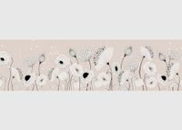 Abstractiebloemen AG Design Abstractiebloemen Zelfklevende rand, keuken, woonkamer, muursticker, meerkleurig | 500 x 13,8 cm | AWB 8410