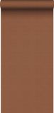 ESTAHome Behang Linnenstructuur Terracotta - 53 cm x 10.05 m