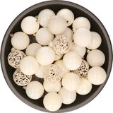 Merkloos / Sans marque Kaemingk B.V. Kerstballen - 37x stuks - gebroken wit - 6 cm - kunststof