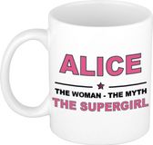 Bellatio Decorations naam cadeau mok - Alice - Woman Myth Supergirl - koffiemok - 300 ml - collega - moederdag