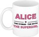 Bellatio Decorations naam cadeau mok - Alice - Woman Myth Supergirl - koffiemok - 300 ml - collega - moederdag