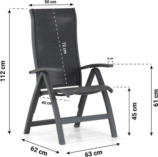 Presto Tarenta/Young 155 cm dining tuinset 5-delig