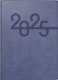 rido/idé Zakagenda model Technik III (2025), 1 pagina = 1 dag, A6, 384 pagina's, kunstleren omslag Prestige, blauw