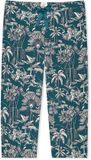 SCHIESSER Pantalon 3/4 Dames Groen Gebloemd Modal/Elastaan