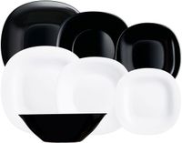 Luminarc Carine N&b Wit Zwart Glas 19 Delen Serviesset