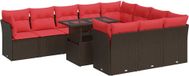 vidaXL Loungeset met kussens, polyrotan, acacia, bruin