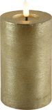 Countryfield Lyon LED kaars/stompkaars - goud - D7,5 x H12,5 cm - timer