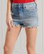 Superdry Skinny Hot Korte Jeans Blauw W28 Vrouw