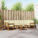 vidaXL Hoek loungeset 7 zitplaatsen Acacia hout Natuurlijk en crème