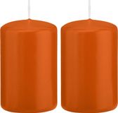 Enlightening Candles Trend Candles Bougie cylindrique/bougie tronc - 2x - orange - 5 x 8 cm - 18 heures de combustion