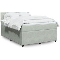 vidaXL Sommier à lattes de lit et matelas Gris clair 160x200cm Velours