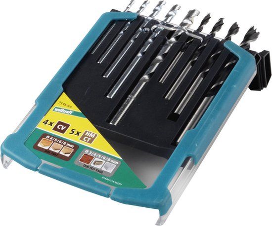 wolfcraft - Boorset voor Steen & Hout - 9-delig - 3 tot 8 mm - 7116000