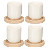 Set Kinvara Set van 4 witte koffieglazen van keramiek