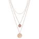 Chic by Lirette 3 Dubbele Stalen Layer Ketting - Gehamerd- RVS - Muntjes Reliëf - Rosé Goud - 38+5 / 42+8 cm - 3 kettingen Set inc. Sieradenzakje