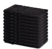 Lavea® Set van 10 washandjes 15x21 cm van 100% katoen badstof – Zwart