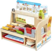 Melissa & Doug Houten Slice & Stack Broodjesbar - Houten Speelgoed - 56 Onderdelen