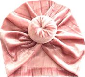 New Age Devi Baby Oud Roze Velvet Haarbandje - Tulband