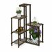 Relaxdays plantenrek hoek, plantenstandaard met 6 etages, plantenetagère voor binnen, HBD: 101x62x62 cm, donkerbruin