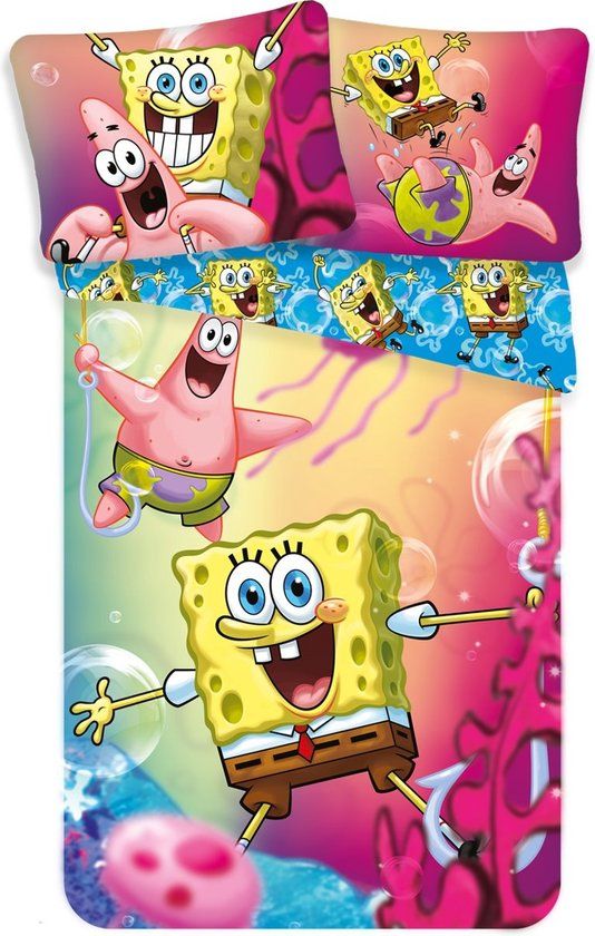 SpongeBob Jerry Fabrics Spongebob Dekbedovertrek Fun - Eenpersoons - 140 x 200 cm - Katoen - Multicolor