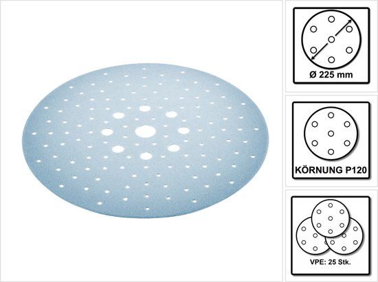 Festool STF D225/128 P120 Granat Schuurpapier - 205657